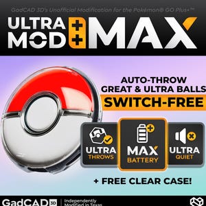 Ultra Mod: MAX (Dim LEDs) - Switch-Free "Pokémon GO Plus+" Auto-Catcher + Sleep Tracker