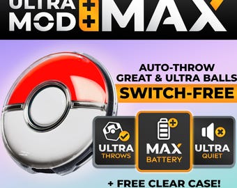 Ultra Mod: MAX (Dim LEDs) - Switch-Free "Pokémon GO Plus+" Auto-Catcher + Sleep Tracker
