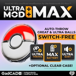 Ultra Mod: MAX (Dim LEDs) - Switch-Free "Pokémon GO Plus+" Auto-Catcher + Sleep Tracker