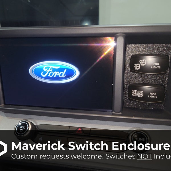 Cubby Enclosures for Ford Maverick Console (2022+) | HomeLink, Rocker Switches, and DIY Varieties (3D-Printed Enclosure ONLY)