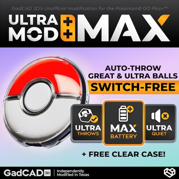 Ultra Mod: MAX - Modified Switch-Free "Pokémon GO Plus+" Auto-Catcher + Sleep Tracker with Dimmed LEDs