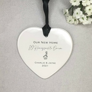 Personalised New Home Gift Ceramic Heart Ornament / Decoration, Housewarming gift, New home owner gift, Gifts for the Home,