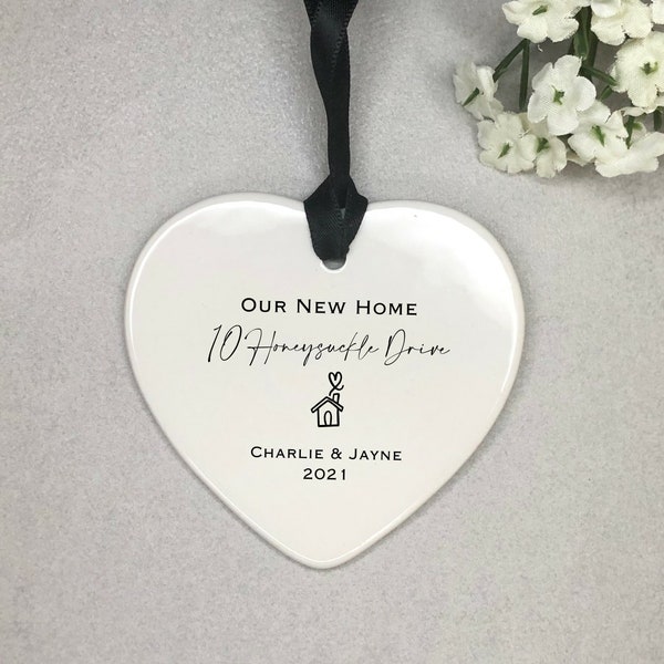 Personalised New Home Gift Ceramic Heart Ornament / Decoration, Housewarming gift, New home owner gift, Gifts for the Home,