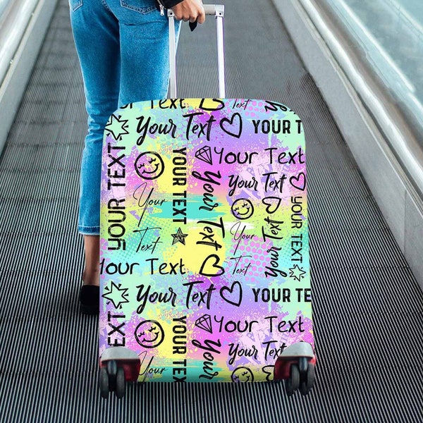 Custom Name Luggage Covers Personalized Suitcase Covers with Text Luggage Wrap Suitcase Protector Travel Bag Covers Gifts for Travelers