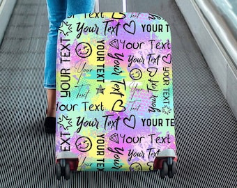 Custom Name Luggage Covers Personalized Suitcase Covers with Text Luggage Wrap Suitcase Protector Travel Bag Covers Gifts for Travelers