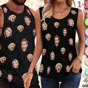 Custom Tank Tops for Men Women Personalized Sleeveless Shirt with Picture Face Photo Tank Bachelorette Party Birthday Anniversary GIft