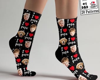 Custom Face Socks, Personalized Photo Socks Gift for Dad