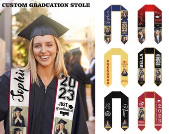 Custom Graduation stole Customize Name Photo Graduation Stole Class of 2024 Personalized College Graduation Sash 2024 Graduation Gifts