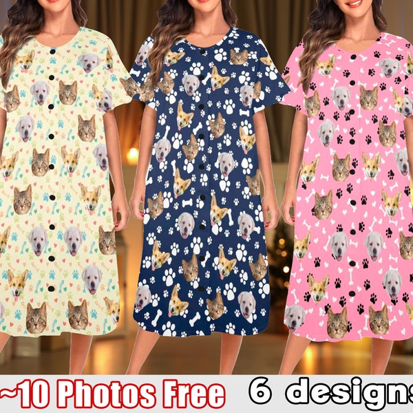 Real Snuggle With Pet 2 - Personalized Custom 3/4 Sleeve Dress main image 1