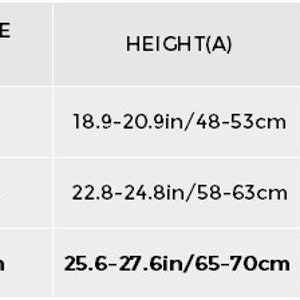 May include: Luggage size guide showing dimensions for small, medium, and large suitcases. Small luggage is 18-21 inches, medium is 22-25 inches, and large is 26-28 inches. Height ranges from 48-70cm, length from 32-50cm, and width from 20-29cm.