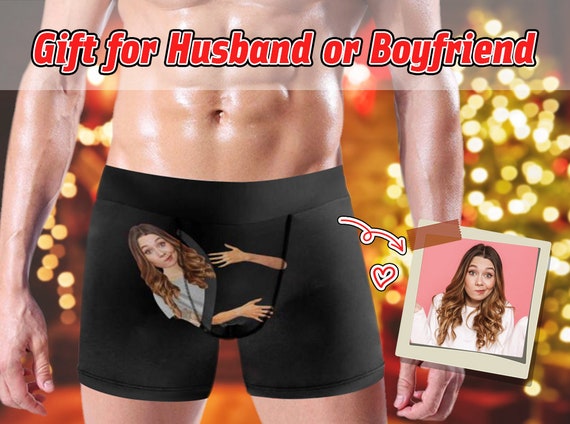 Custom Men's Boxer Briefs With Girlfriend Face Personalized Hug Me Funny  Face Shorts Underwear With Photo Valentine's Day Gifts for Him 