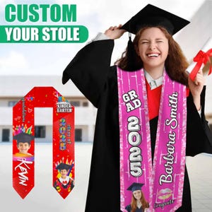 Custom 2025 Graduation Stole Customize Name Photo Graduation Stole Class of 2025 Personalized College Graduation Sash 2025 Graduation Gifts
