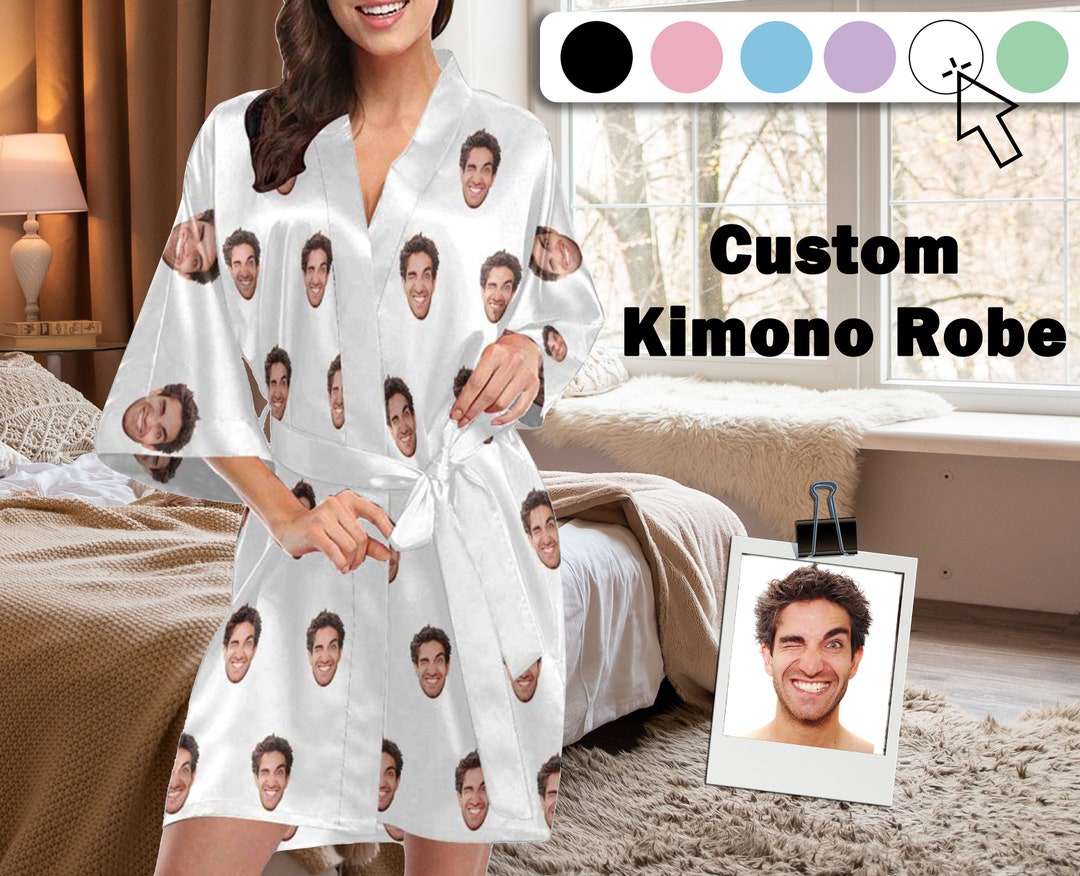 Custom Robe Printing Custom Photo Kimono Robe: Personalized Bridesmaid Gift - Etsy