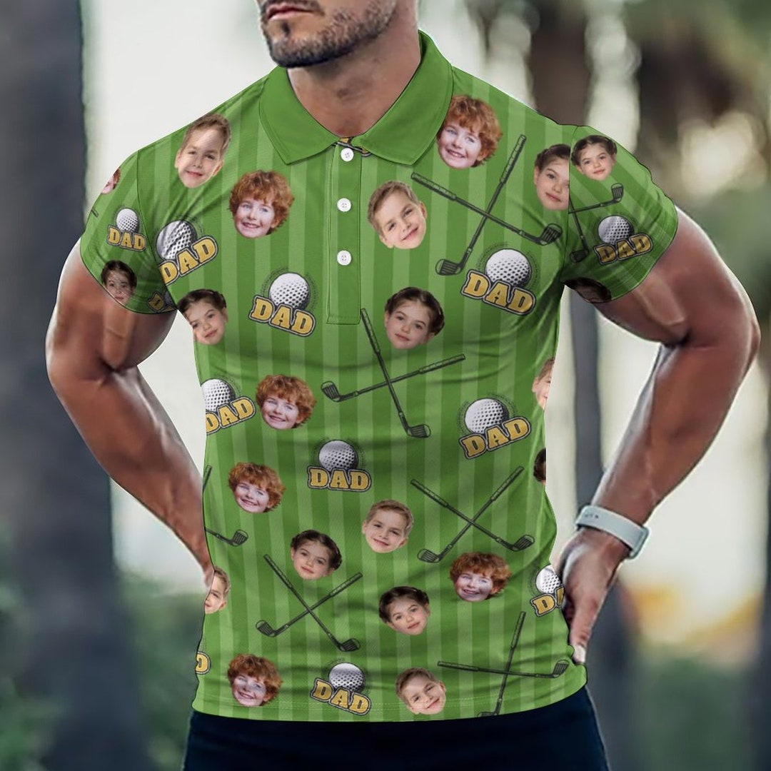 For Family Near Me Personalized Father's Day Golf Polo Shirt With Face  Personalized Golf Shirts Custom Team Fathers Day, image size:1080x1080