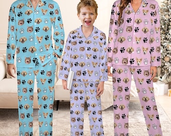 Benutzerdefinierte Haustier Foto Pyjama Set, personalisierte Familie PJs, Geburtstagsgeschenk