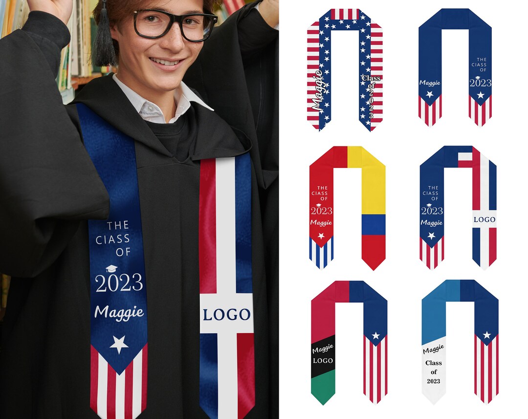 Custom Graduation Stole Class Of 2025, Personalized Text Grad Stole Sash, Personalized Photo/Name Stole, School Logo Stole,Gift For Graduate