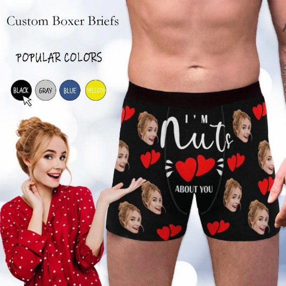 Custom Boxers Briefs,personalized I'm Nuts About You Underwear With Photo, custom Face Boxers for Men,valentine's Day Gifts Boyfriend/husband -   Canada