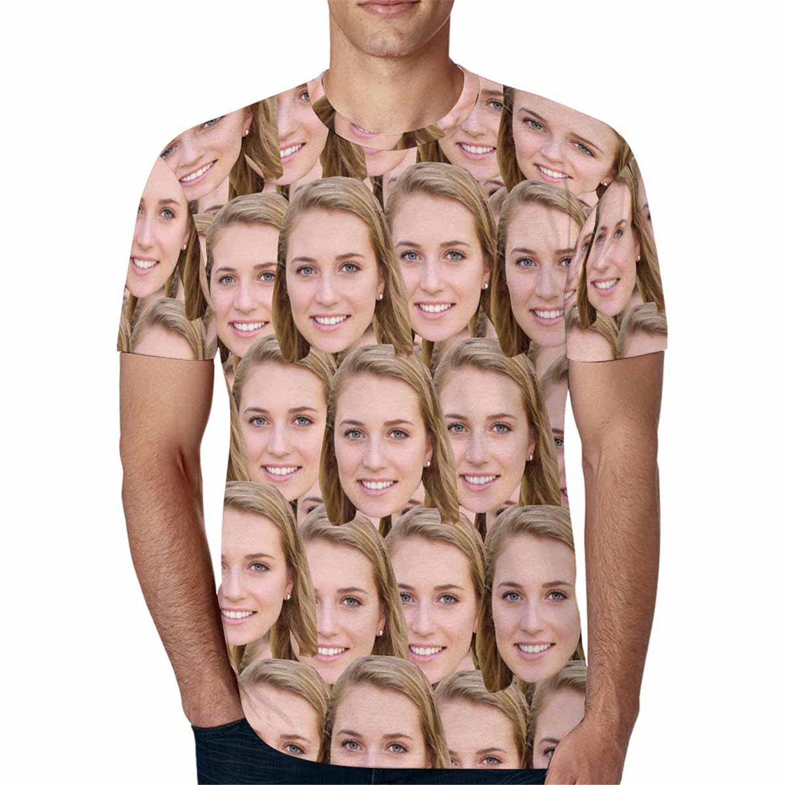 Custom Girlfriend Face Men's TShirt Personalized Seamless Etsy