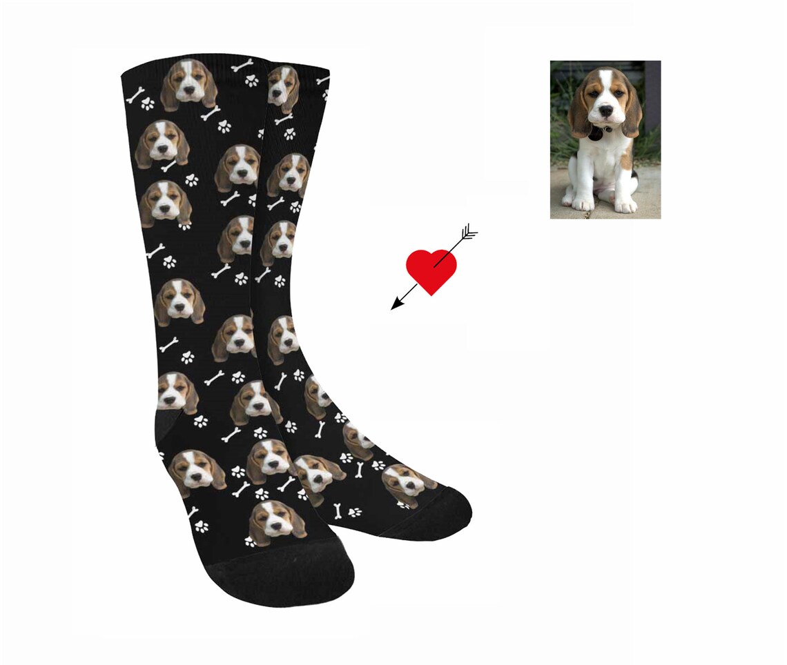 Custom Pet Face Photo Socks Print Your Picture Personalized Etsy