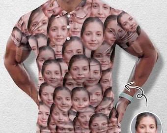 Custom Face Polo Shirt, Personalized Photo Print Golf Shirt