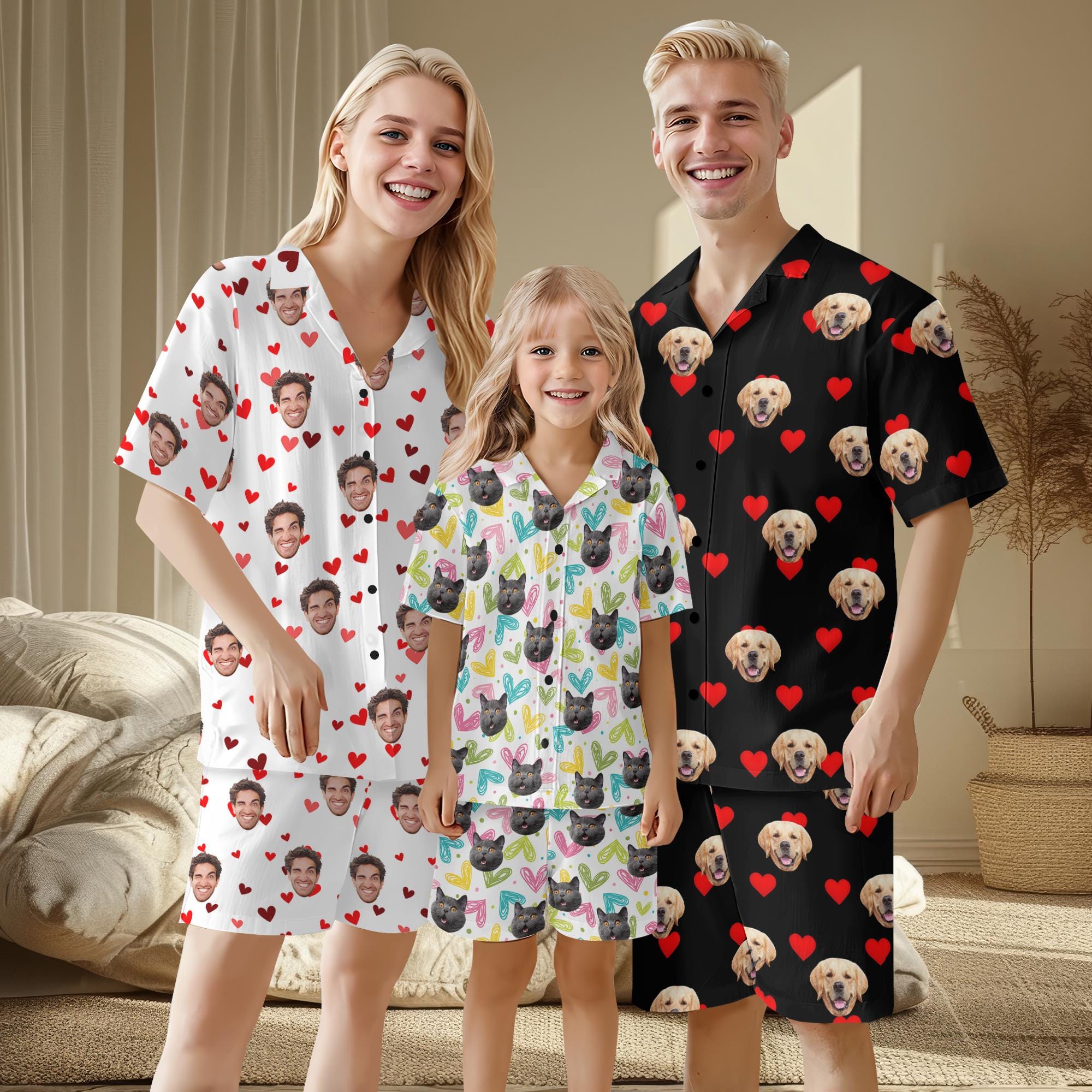 Pigiama Personalizzato Con Foto E Testo – Regalo Per San Valentino E Natale, Tessuto Morbido Per Coppie E Famiglie