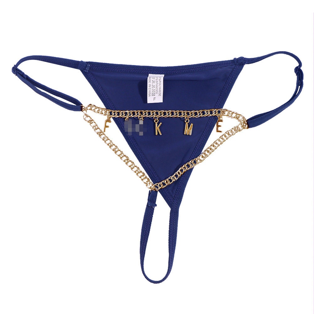 Personalized DIY Name Alphabet Underwear Waist Body Jewelry Women Sexy  Letter Charm G-string Panties Body Chain Valentine's Day Gift 