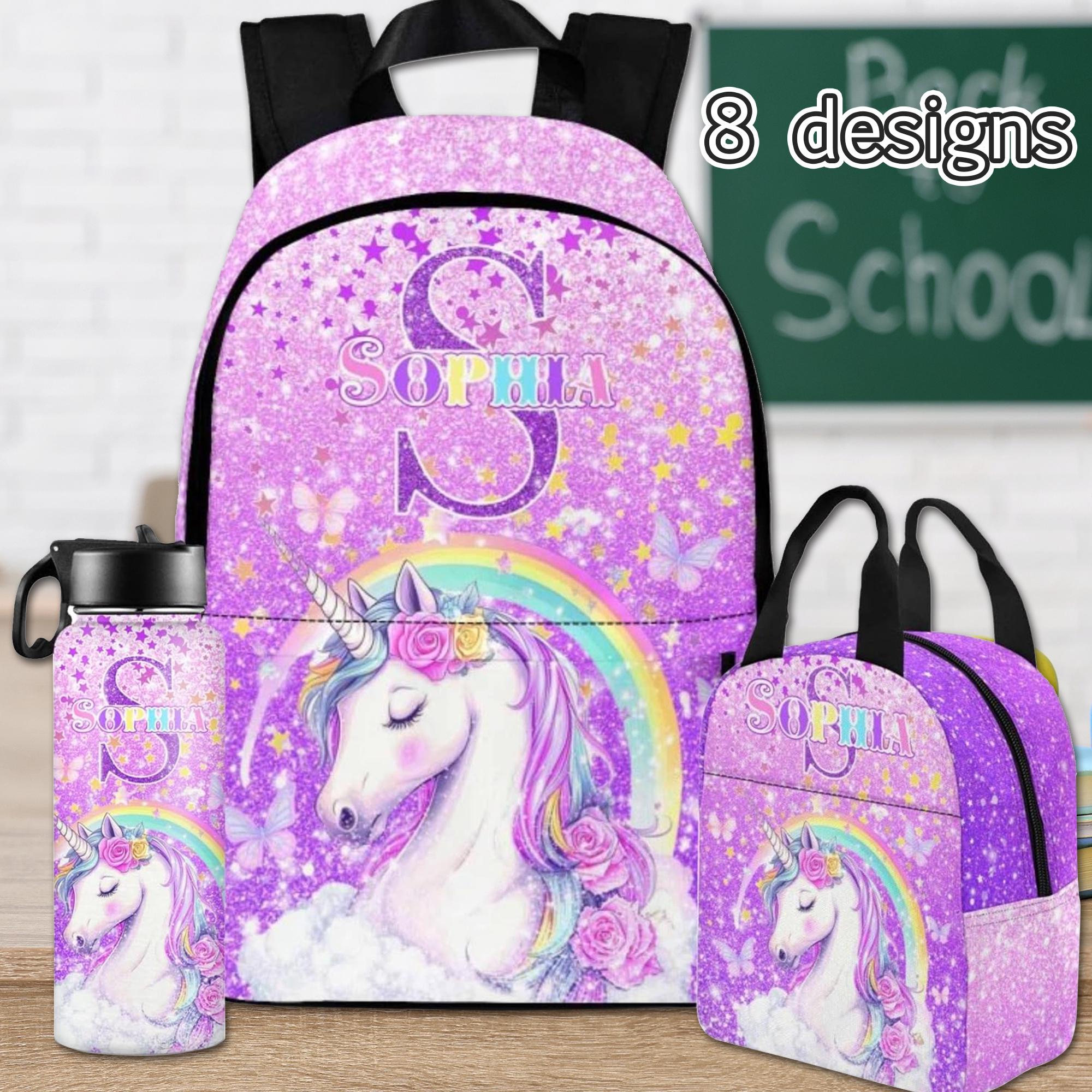 School Backpack With Unicorn Backpack And Lunch Bag Set 