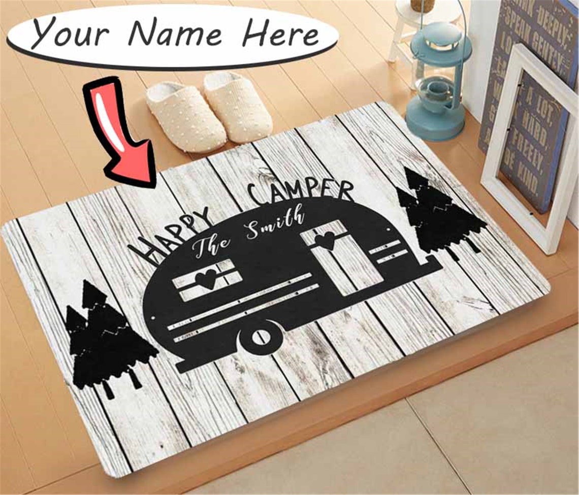 Custom Happy Campers Camping Door Mat Floor Personalized Name Etsy Italia