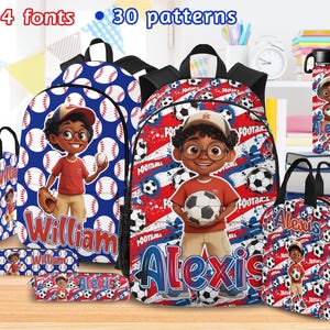 Custom Backpack Black Boy,Personalized Name School Bookbag for Kids,Water Bottle with Lunch Bag Set,Text School Bag,Back To School Gifts
