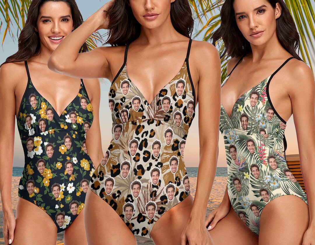 Custom Onepiece Swimsuit With Photo,personalized Face Bathing Suit
