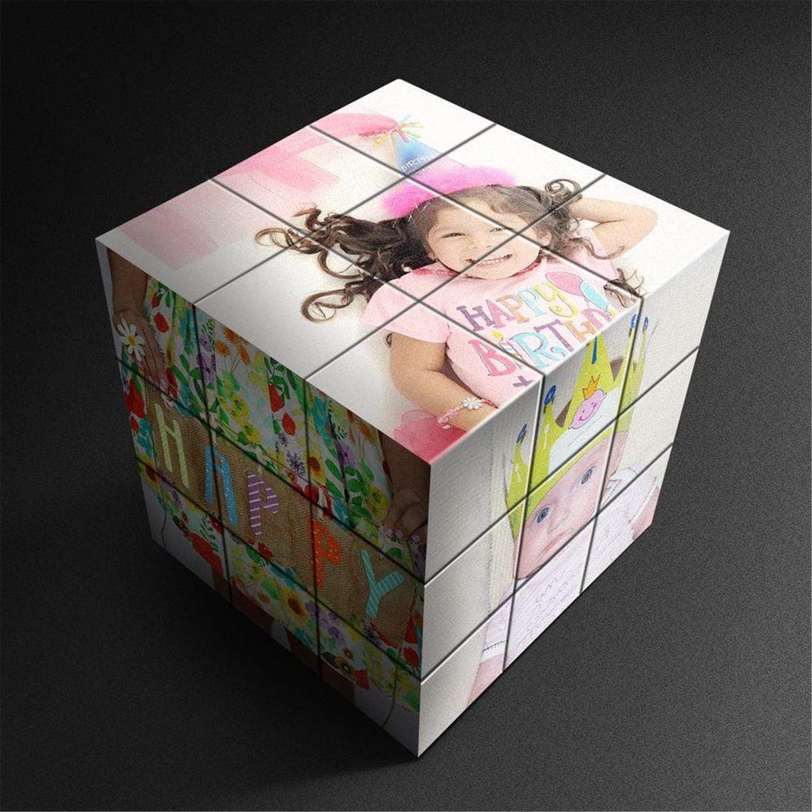 Custom Photo Cube with Picture Birthday Photo Frame Etsy