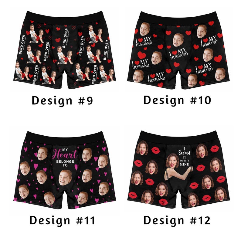 Custom Briefs Personalized Face Boxer Briefs, Custom Photo Underwear, Valentine's Day ...