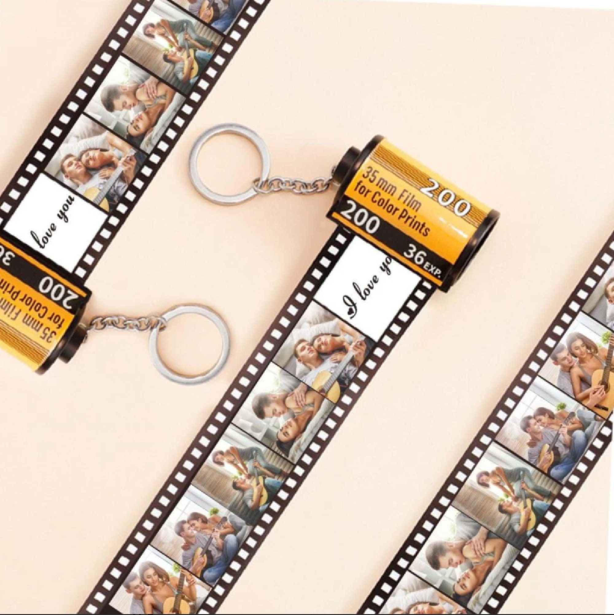 Custom Keychains Photo&Song Title and Singer Camera Film Roll Etsy