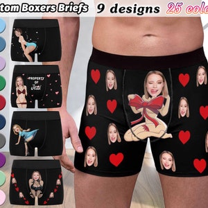 EAQ Custom Underwear Personalized Boxers for Men with Face Funny Shorts  Underpants Valentine's Day Gifts for Boyfriend