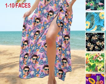 Personalized Beach Sarong Wrap, Custom Photo Cover-Up, Bachelorette Gift