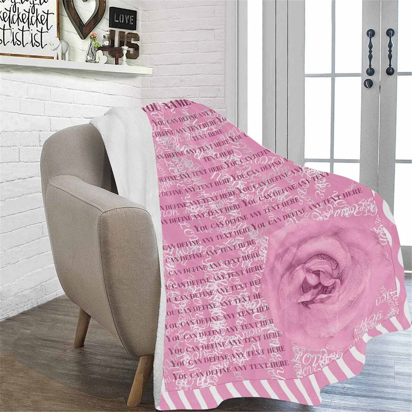 Custom Love Letter Fleece Blanket with Name Personalized Text Etsy