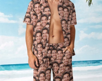 Custom Hawaiian Shirts Shorts,Personalized Face Beach Shorts for Men,Custom Swim Trunk,Men's Beach Suit with Photo,Birthday Gift for Him
