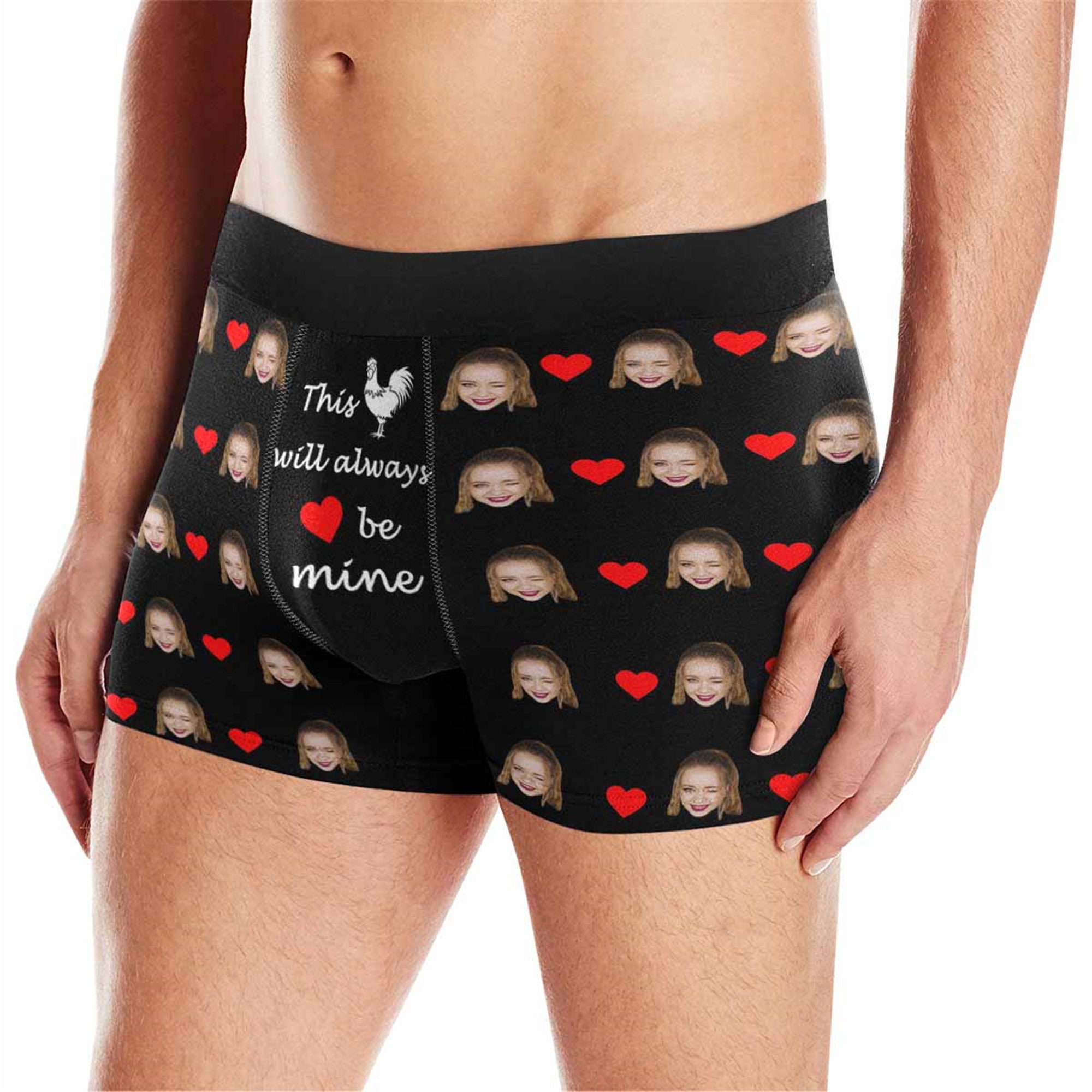 Custom Men's Boxer Briefs Hearts Personalized Funny Photo Etsy