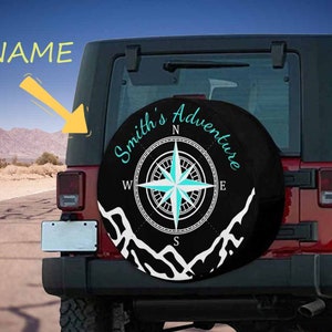 Custom Name Spare Tire Cover Personalized Wheel Cover with Text for Jeep Camper SUV Car Decor Car Accessories Gift for Car Lover