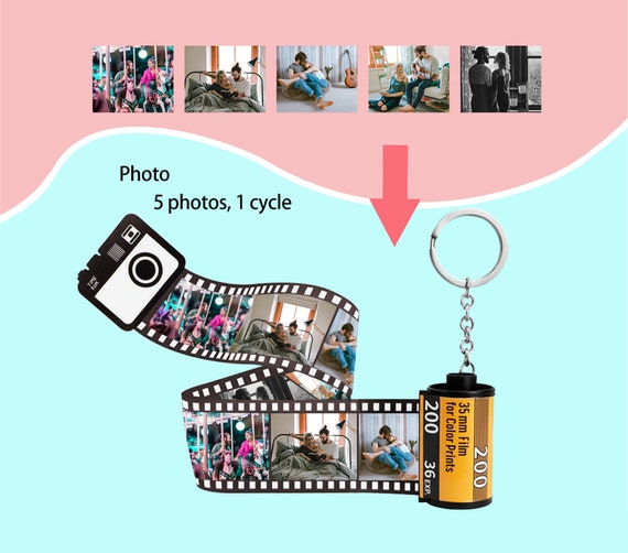 Custom Film Roll Keychain Love Story 