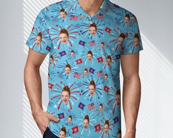Custom Face Polo Shirt: Personalized Photo Print Golf Shirt