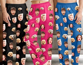 Benutzerdefinierte Foto Pyjama Hose, personalisierte Familien Nachtwäsche, Geschenk zum Vatertag, Geburtstagsgeschenk
