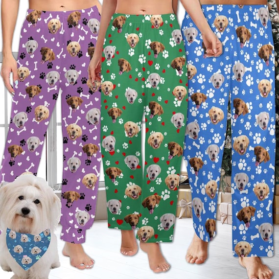 Custom Face Pajama Pants personalized Pajama Trousers Sleepwear With Dog Photo dog Cat Paw Print Couple Pajama Pants happy New Year Gifts Etsy
