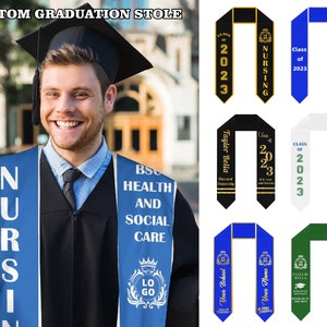 Custom Graduation stole Customize Name Graduation Stole Class of 2024 Personalized College Graduation Sash 2024 Graduation Gifts