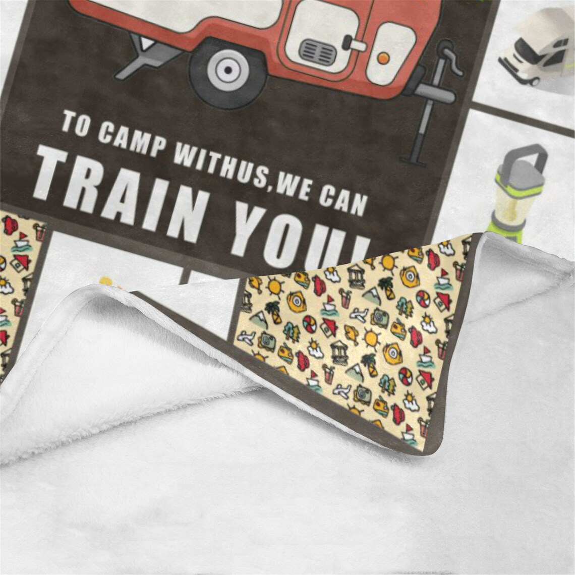 Custom Fleece Blanket with Photo Happy Campers Personalized Etsy