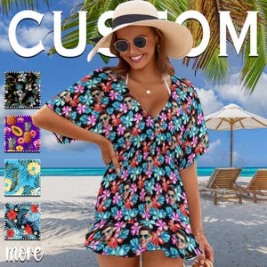 Cubrebocas de playa personalizado para el rostro, pareo de traje de baño personalizado