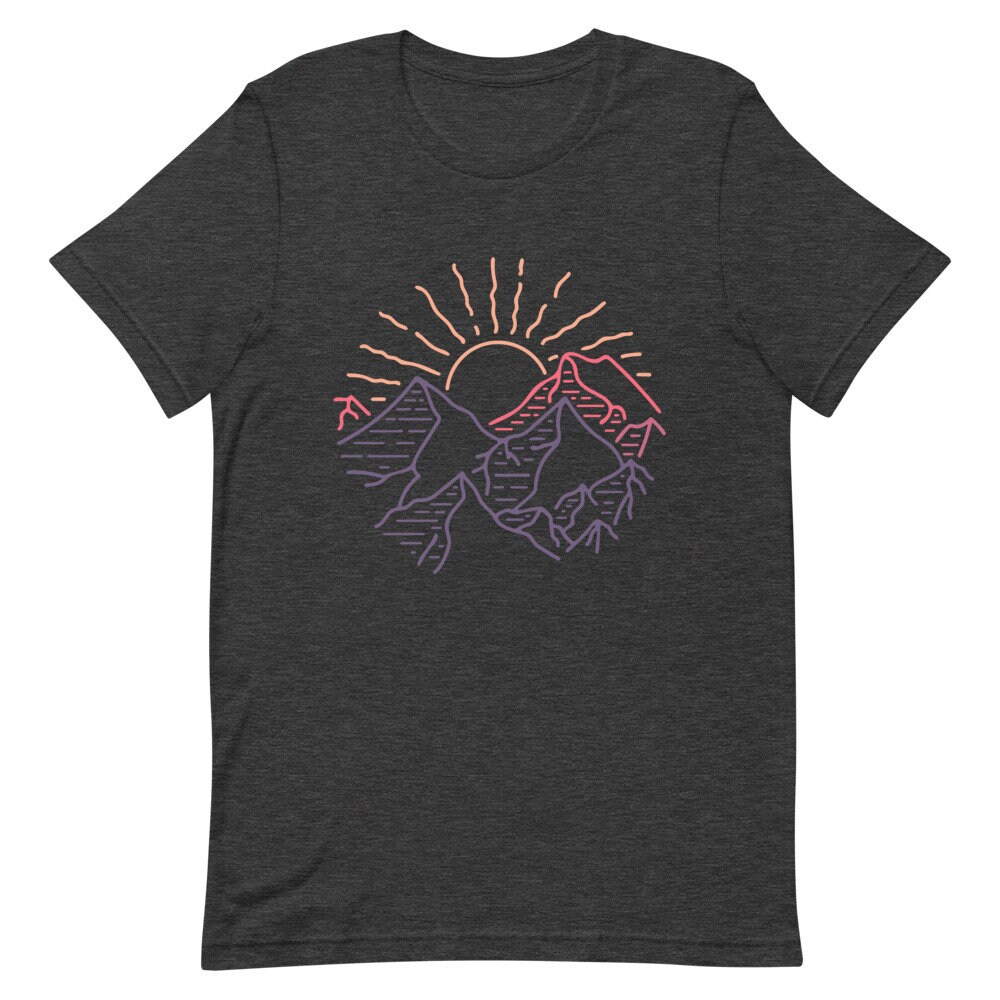 Camping Gifts Sunset Mountain Shirt Minimalist Design Gift - Etsy