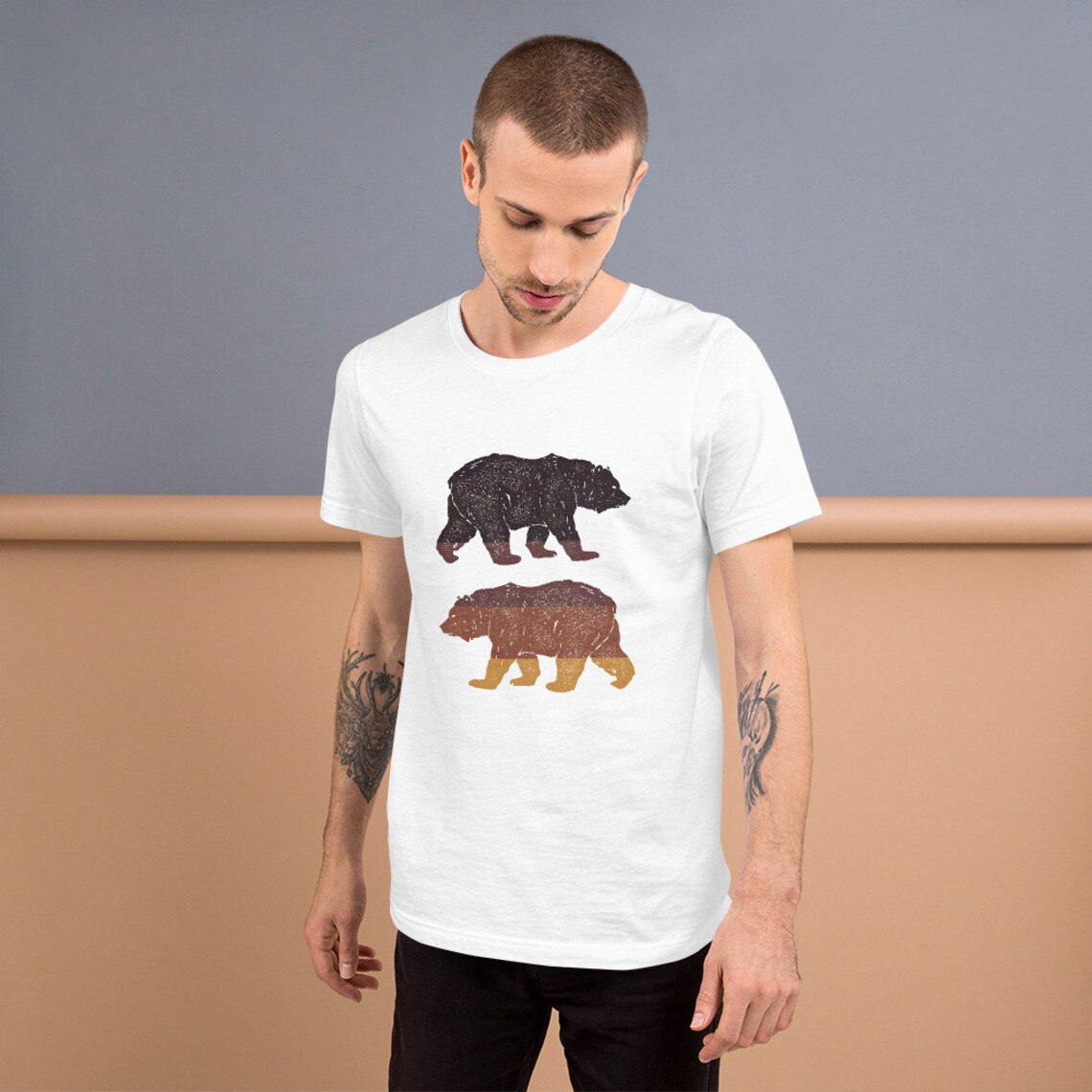 Two Bear T Shirt Bear Tee Shirt Grizzly Bear Tee Nature - Etsy UK