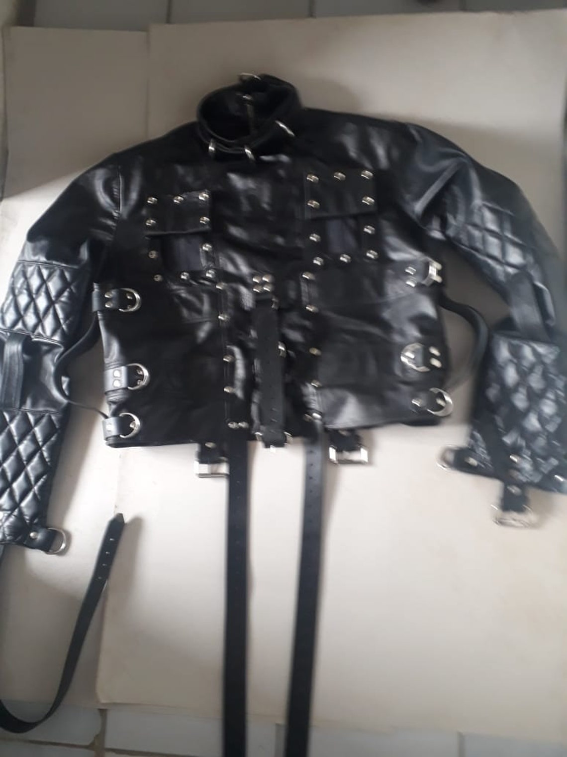 Genuine Real Leather Straight Jacket Escapology Gay Harness Etsy