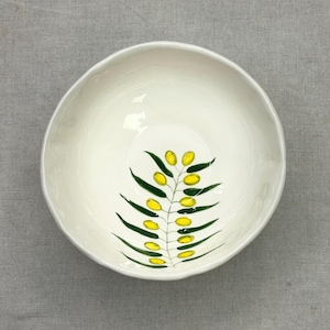 handmade and hand painted ceramic bowl “Olives” big